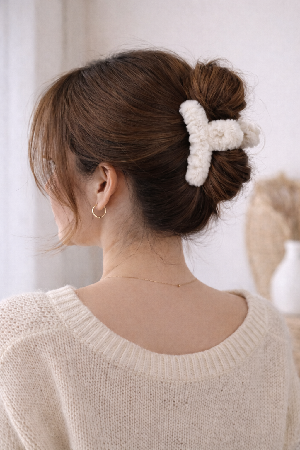 Fuzzy Hair Clips – 3 Pack Neutrals