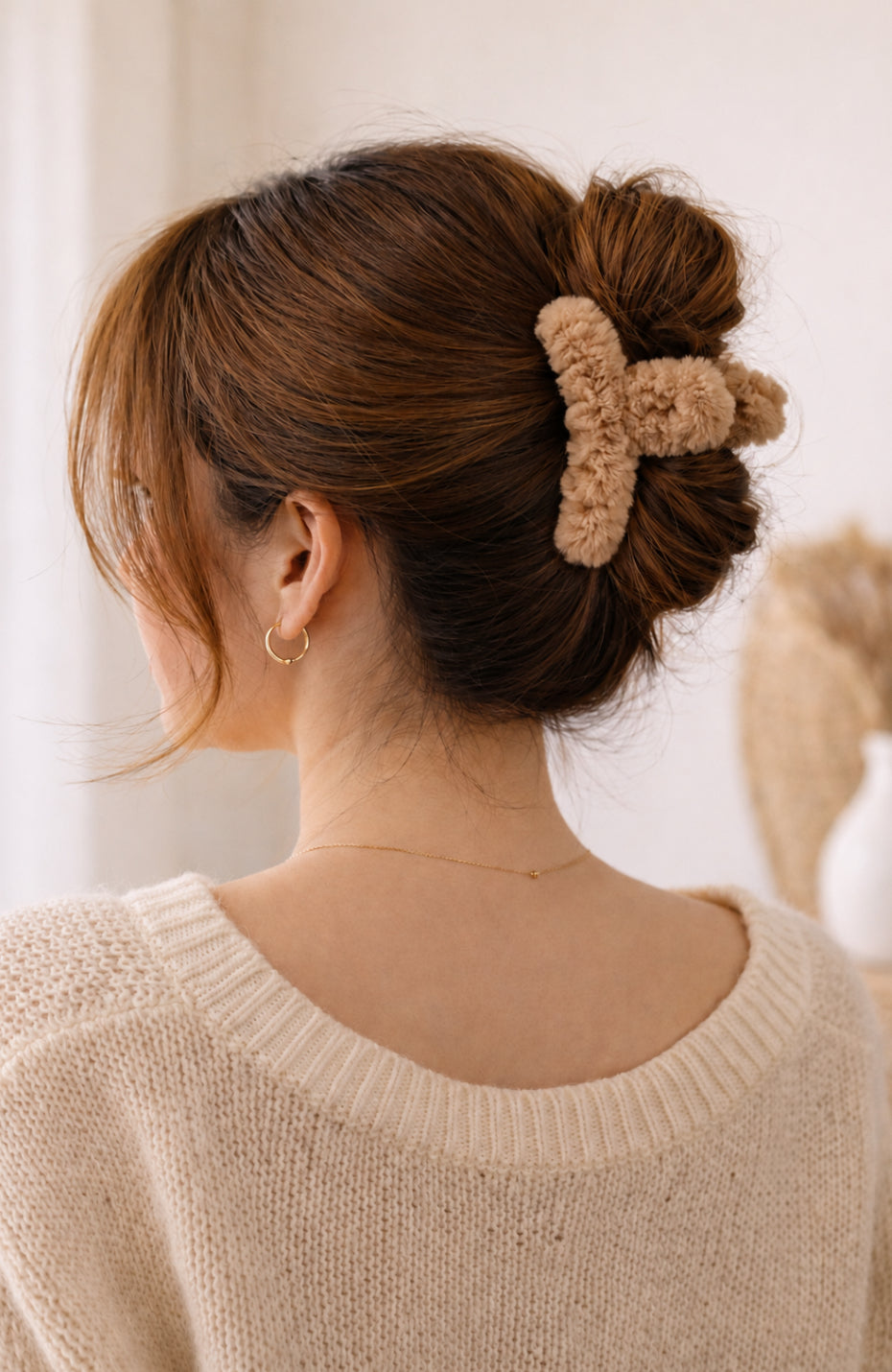 Fuzzy Hair Clips – 3 Pack Neutrals